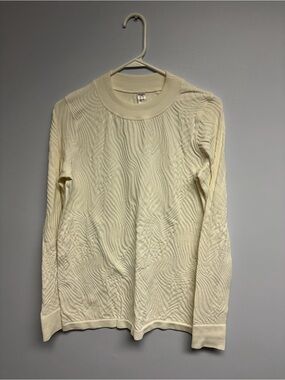 White/Cream Textured spanx long sleeve